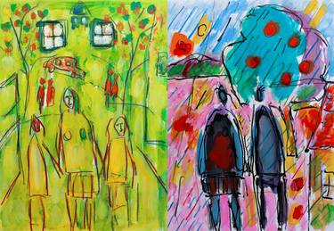 Original Expressionism Family Paintings by Jean Mirre
