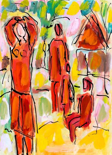 Print of Expressionism Family Paintings by Jean Mirre