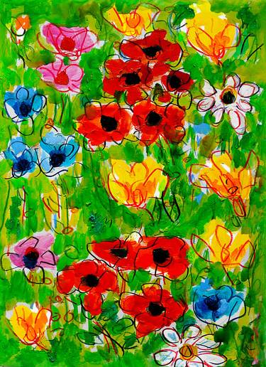 Original Expressionism Floral Paintings by Jean Mirre