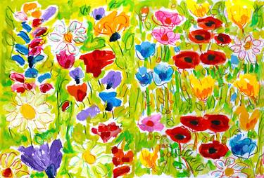 Original Expressionism Floral Paintings by Jean Mirre