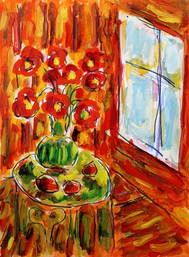 Original Expressionism Floral Paintings by Jean Mirre