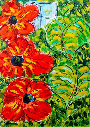 Original Expressionism Floral Paintings by Jean Mirre