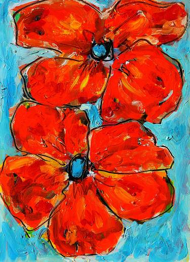 Original Expressionism Floral Paintings by Jean Mirre