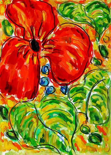 Original Expressionism Floral Paintings by Jean Mirre