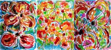 Original Expressionism Floral Paintings by Jean Mirre