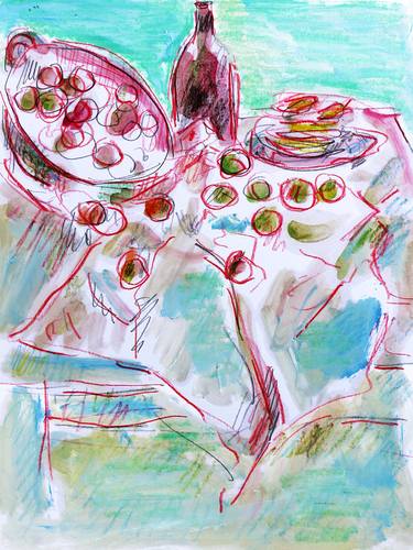 Original Expressionism Food & Drink Paintings by Jean Mirre