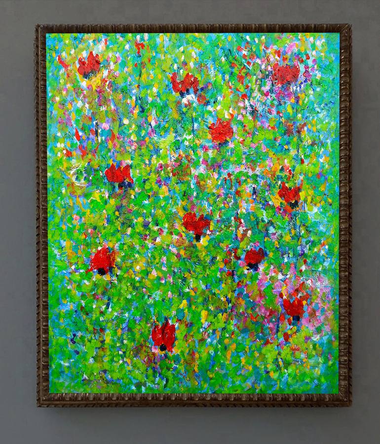 Original Impressionism Floral Painting by Jean Mirre