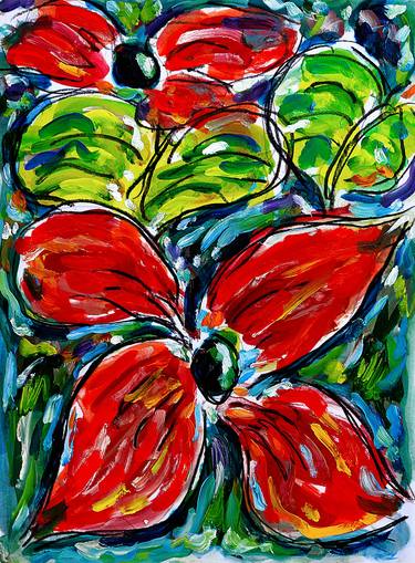 Original Expressionism Floral Paintings by Jean Mirre