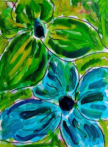 Original Expressionism Floral Paintings by Jean Mirre