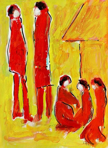 Original Expressionism People Paintings by Jean Mirre