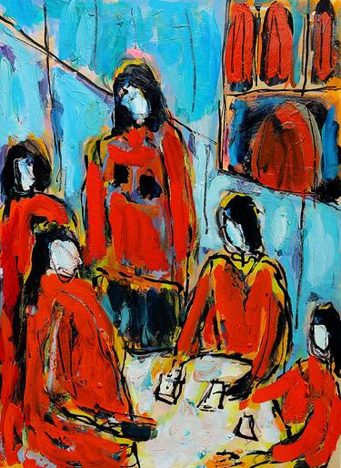 Original Expressionism People Paintings by Jean Mirre