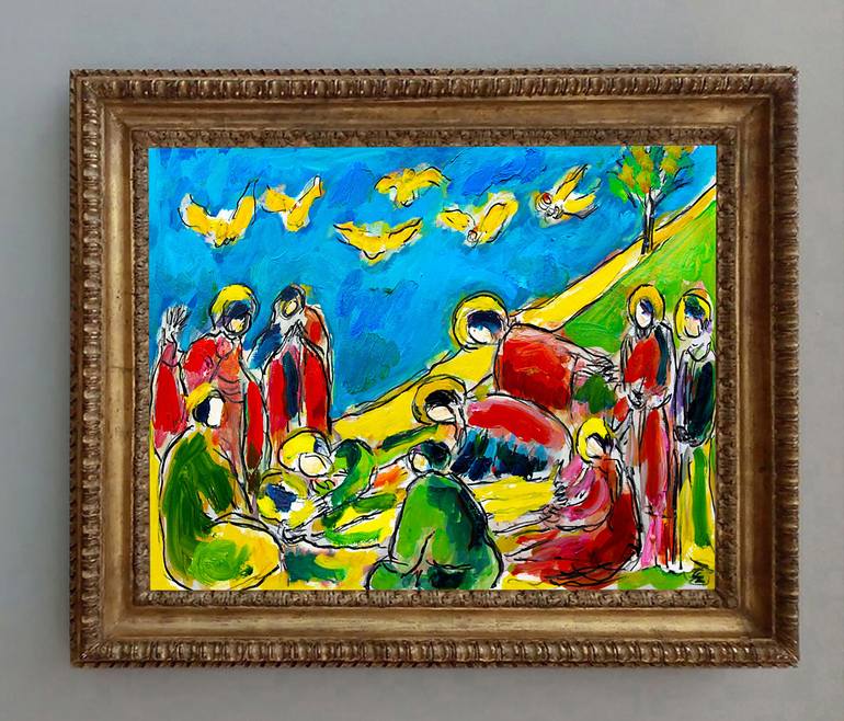 Original Expressionism Religion Painting by Jean Mirre