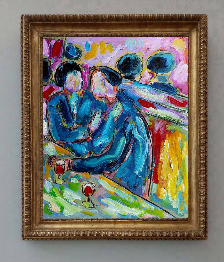 Original Expressionism People Painting by Jean Mirre