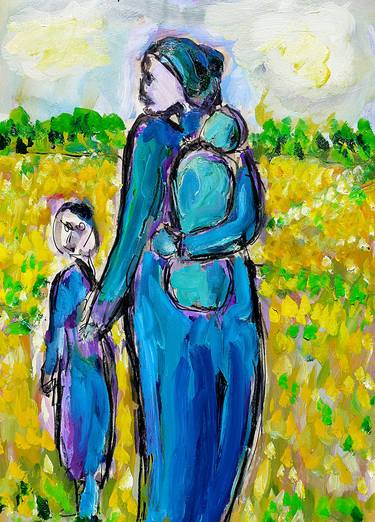 Print of Expressionism Family Paintings by Jean Mirre