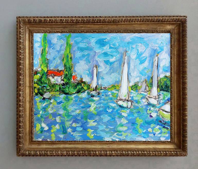 Original Expressionism Seascape Painting by Jean Mirre