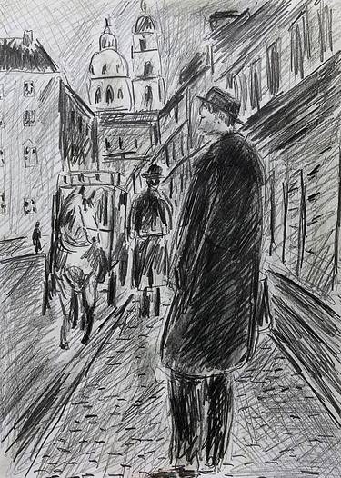 Original Figurative Landscape Drawings by Jean Mirre