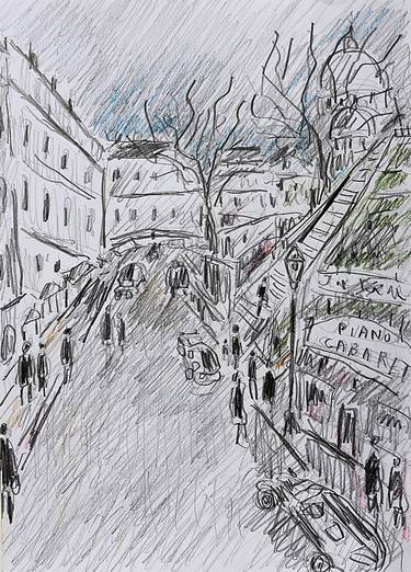 Original Figurative Landscape Drawings by Jean Mirre