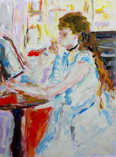 Jeune femme se poudrant ( d'après Berthe Morisot ) thumb
