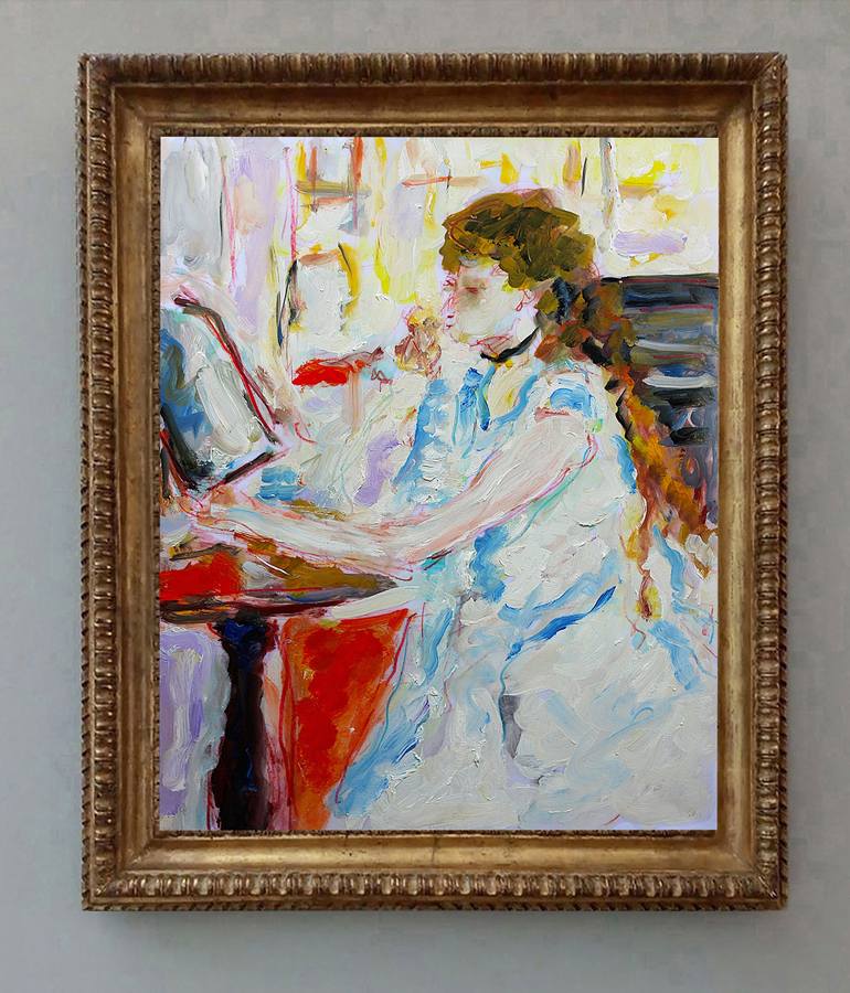 Original Impressionism Women Painting by Jean Mirre