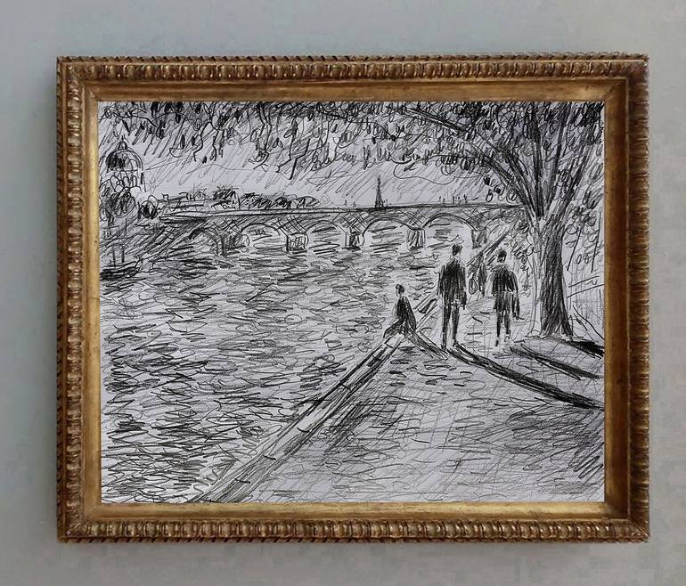 Original Figurative Landscape Drawing by Jean Mirre