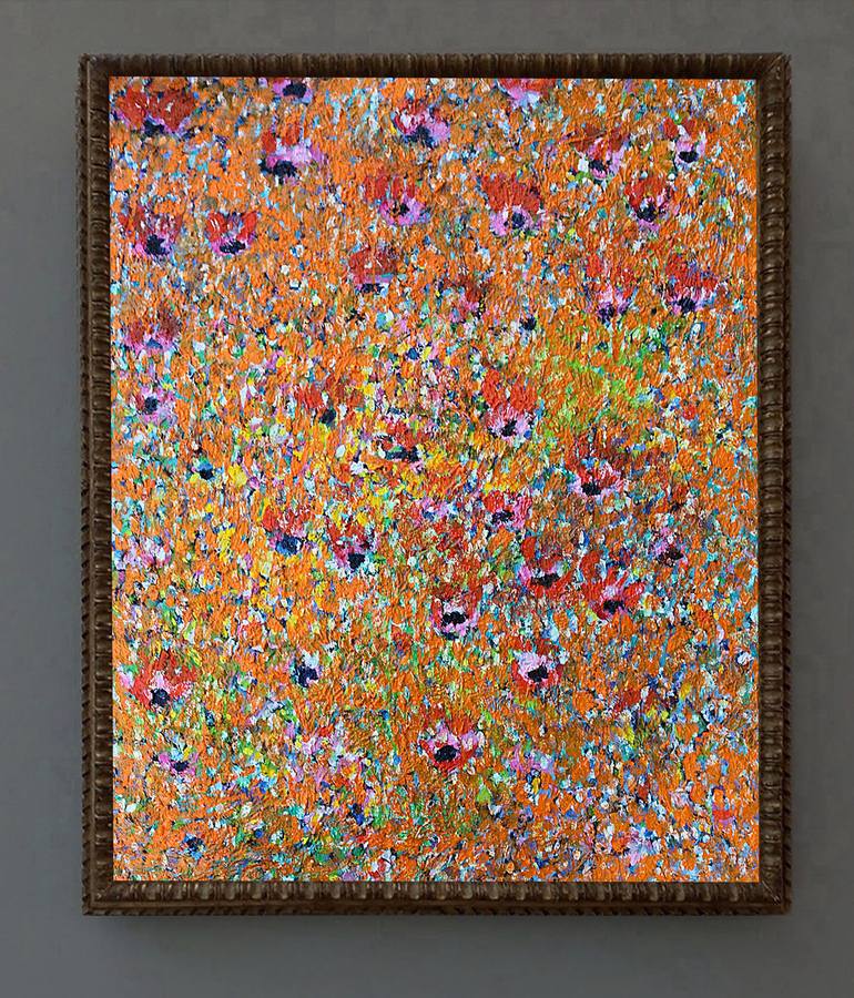 Original Color Field Painting Floral Painting by Jean Mirre
