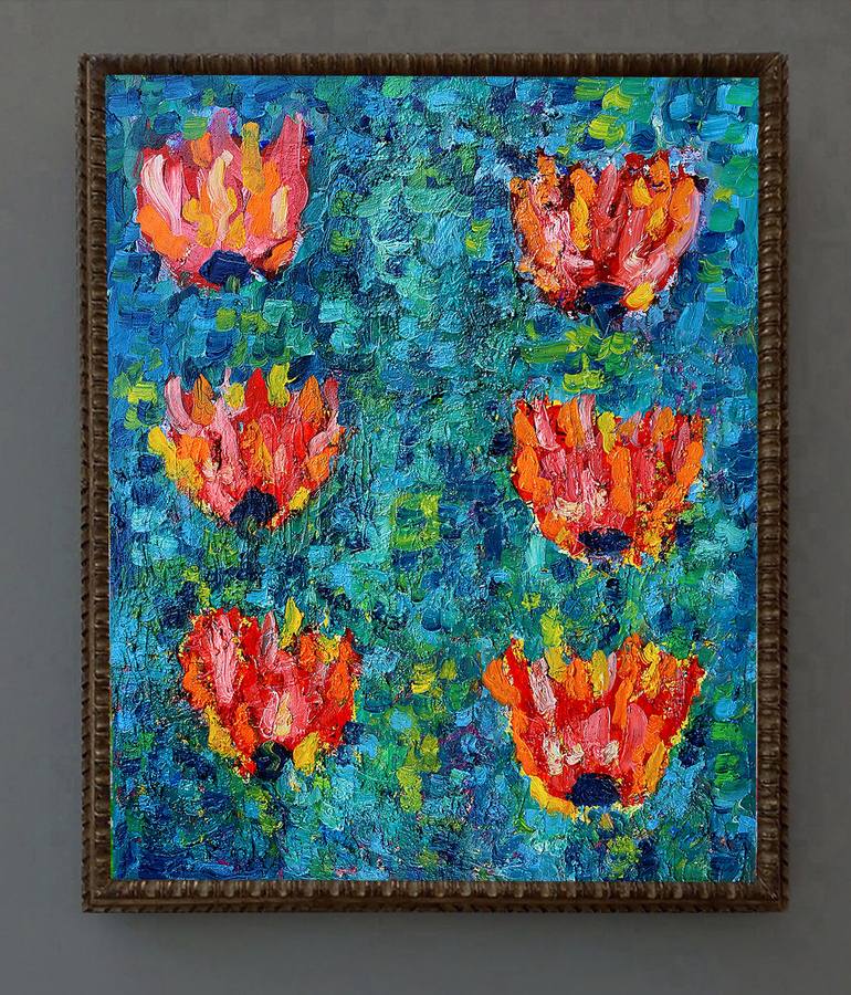 Original Impressionism Floral Painting by Jean Mirre