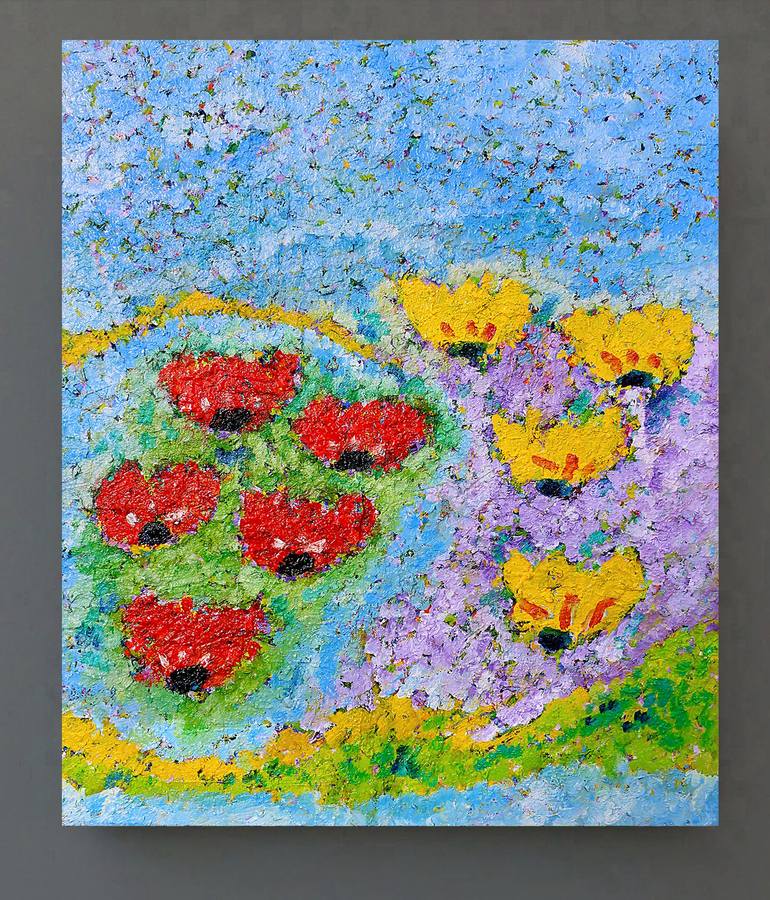Original Impressionism Floral Painting by Jean Mirre