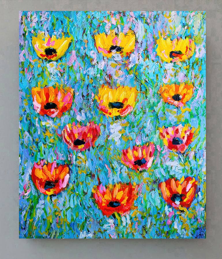 Original Impressionism Floral Painting by Jean Mirre