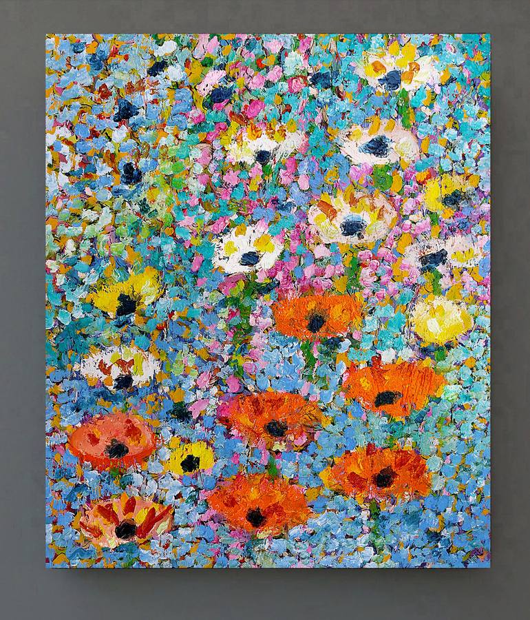 Original Impressionism Floral Painting by Jean Mirre