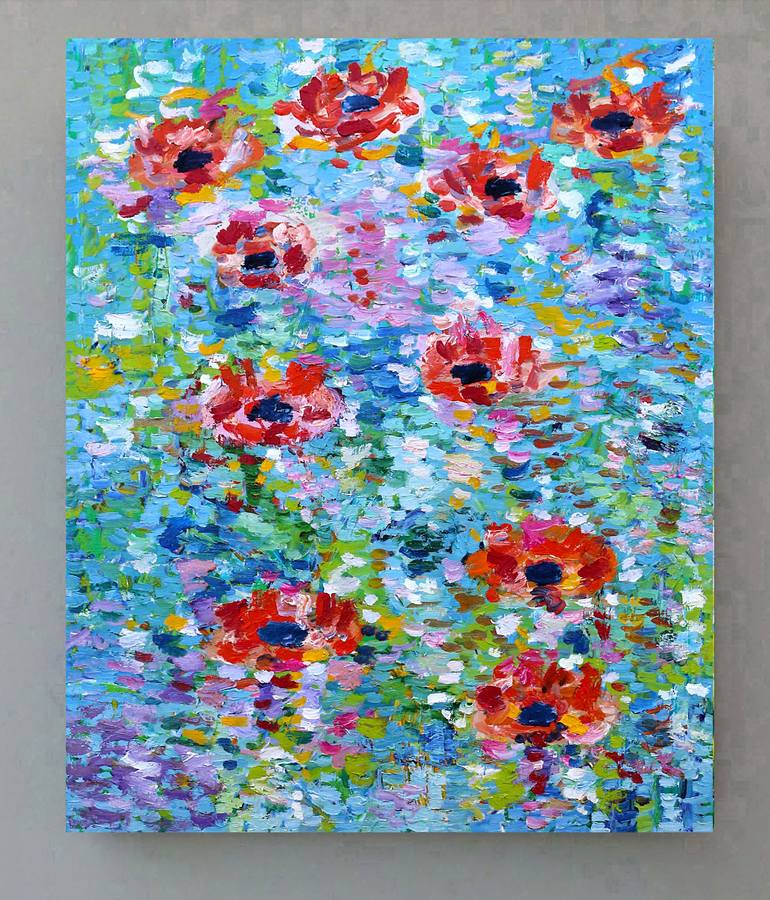 Original Impressionism Floral Painting by Jean Mirre