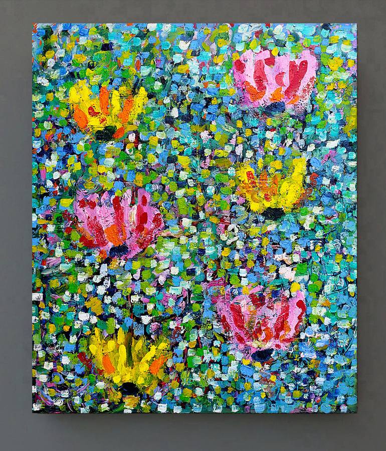 Original Impressionism Floral Painting by Jean Mirre