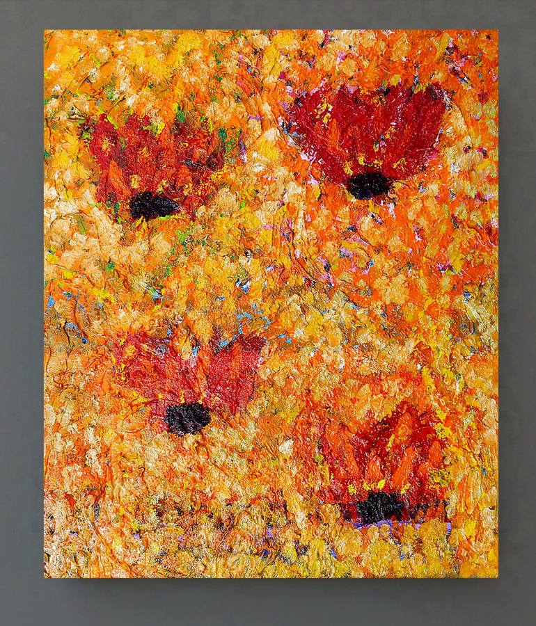 Original Impressionism Floral Painting by Jean Mirre