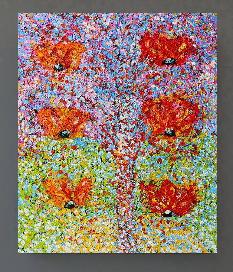 Original Impressionism Floral Painting by Jean Mirre