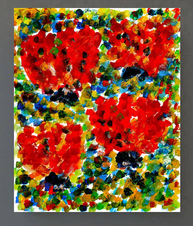 Original Impressionism Floral Painting by Jean Mirre