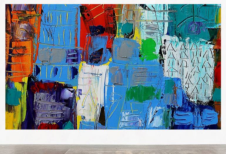Original Abstract Expressionism Abstract Painting by Jean Mirre