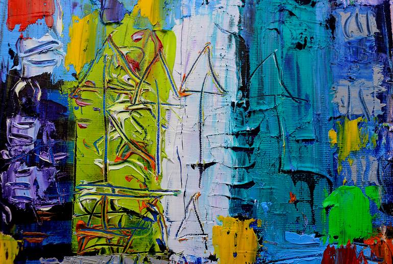 Original Abstract Expressionism Abstract Painting by Jean Mirre