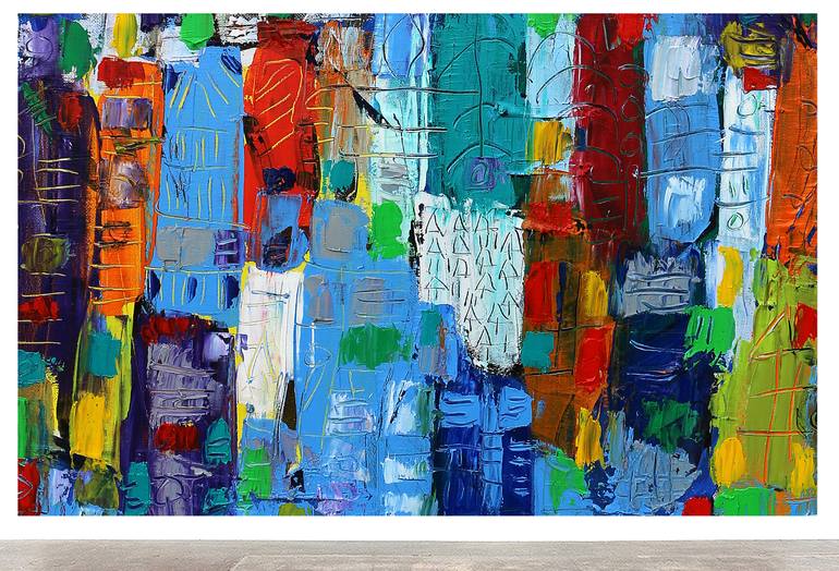 Original Abstract Expressionism Abstract Painting by Jean Mirre
