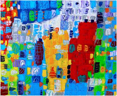 Original Abstract Cities Paintings by Jean Mirre