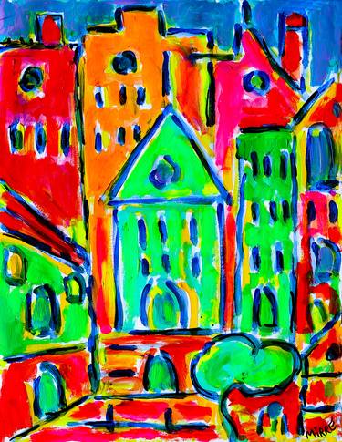 Original Abstract Expressionism Architecture Paintings by Jean Mirre