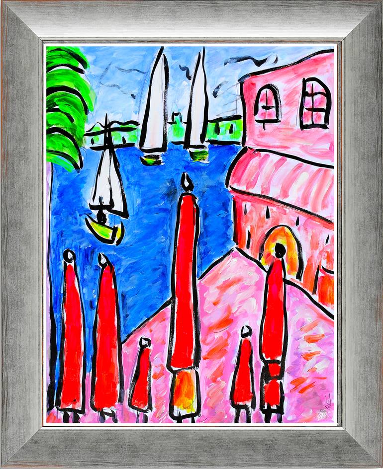 Original Expressionism Beach Painting by Jean Mirre