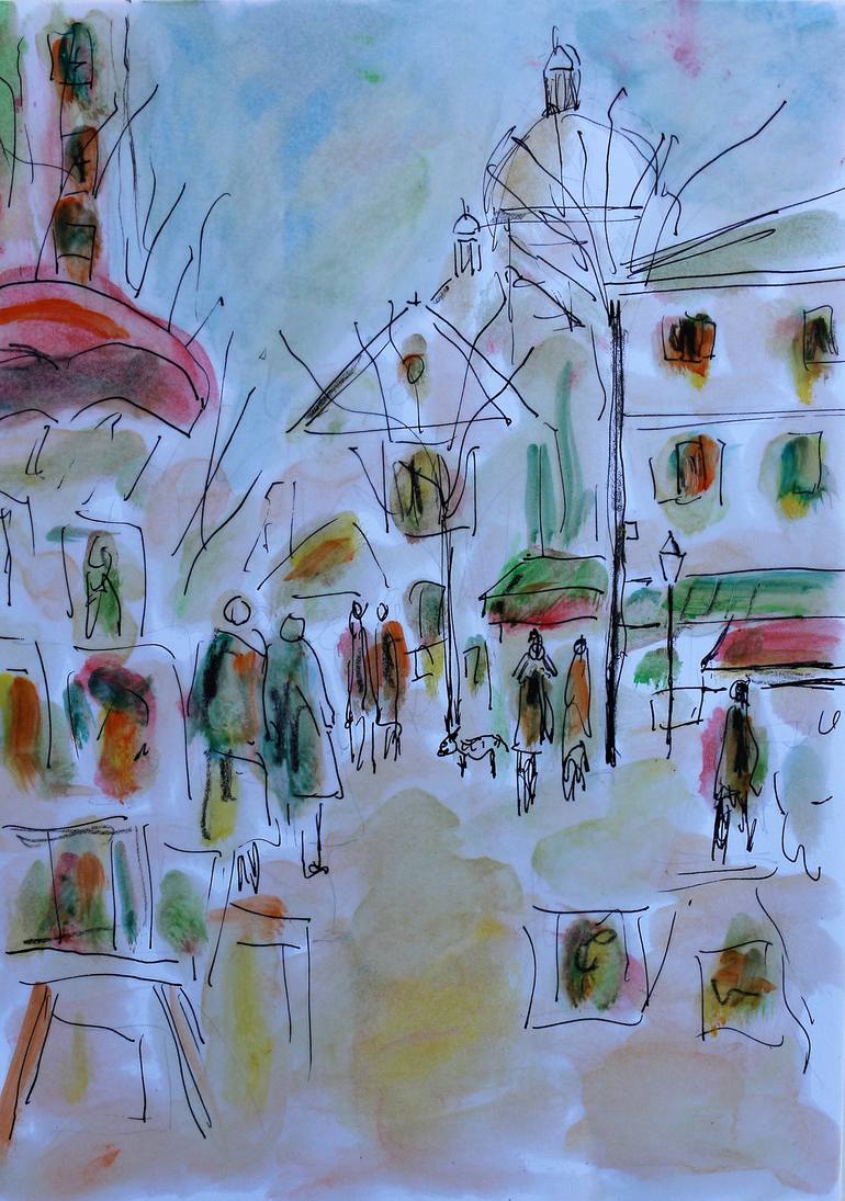 Paris Place Du Tertre Painting By Jean Mirre Saatchi Art