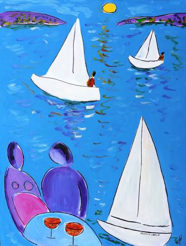 Print of Expressionism Sailboat Paintings by Jean Mirre