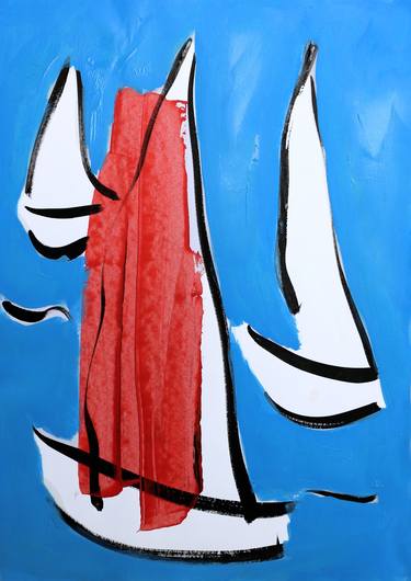 Print of Boat Paintings by Jean Mirre