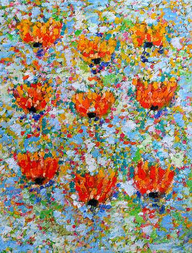 Original Impressionism Floral Paintings by Jean Mirre