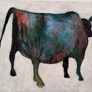 Blue Cow Three-quarter Rotated (SOLD)