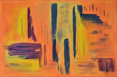 Hot Day. Original Abstract Acrylic Landscape Painting thumb