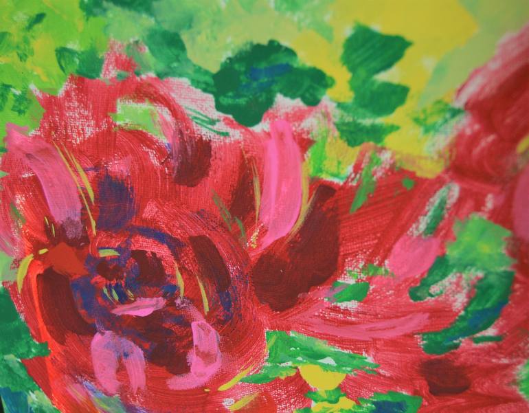 Original Impressionism Floral Painting by Julia Leon