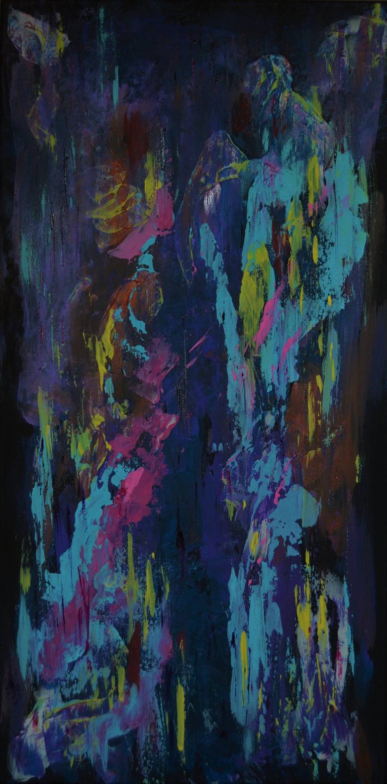 Blue Vertical Abstract. Painting by Julia Leon | Saatchi Art