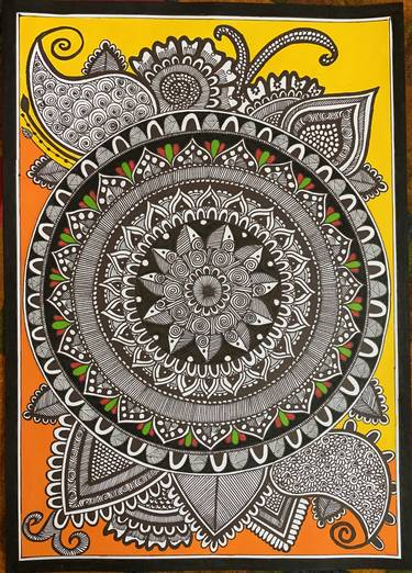 Ganesha Madhubani Painting Drawing by Radhika Mathur