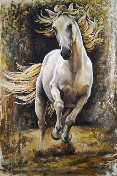 Print of Realism Horse Paintings by Penka Stoyanova